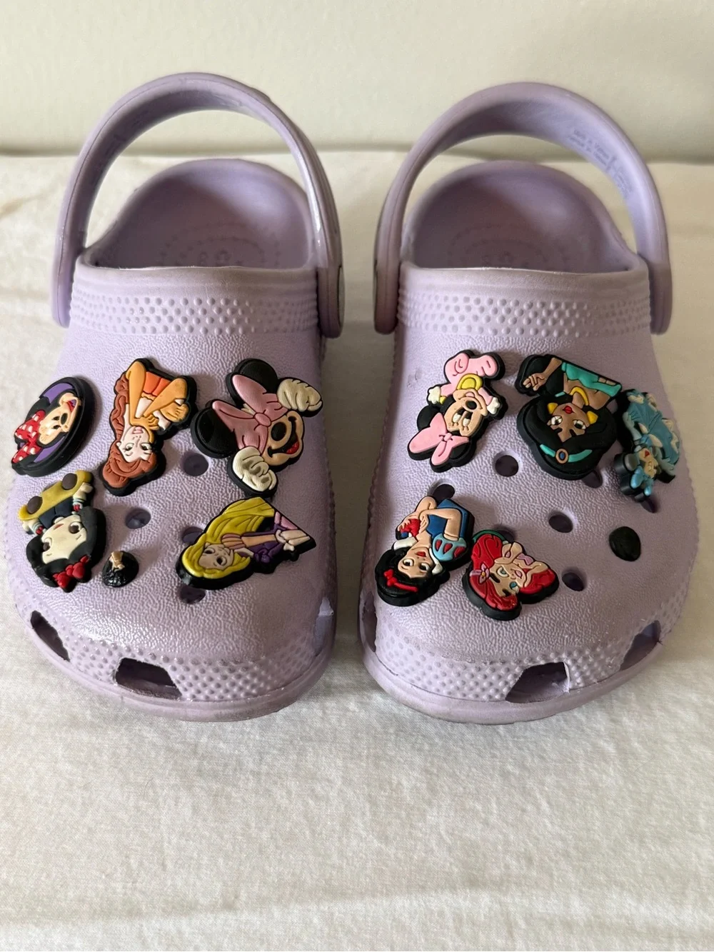 CROCS Kids Light Purple Clog Sandals with Princess Character Charms